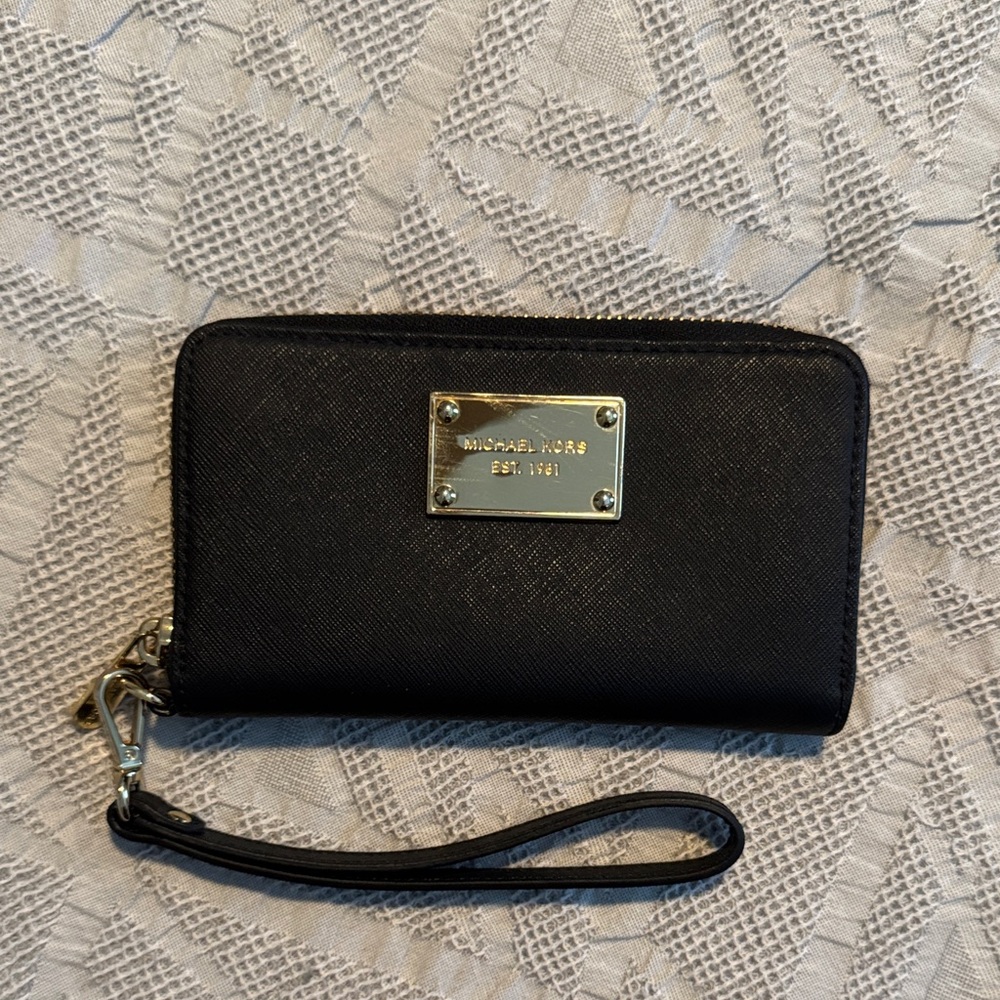 Michael Kors Black Wallet with Gold Accents